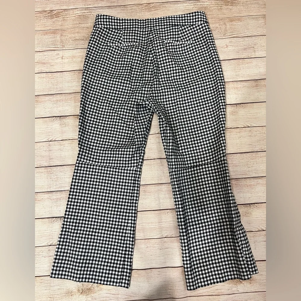 NWT J. Crew Hayden Pants Women Navy Blue White Gingham Plaid Size 12